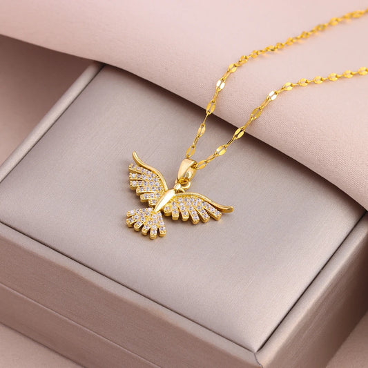 Vintage Phoenix Pendant Necklace – 18K Gold Plated Stainless Steel